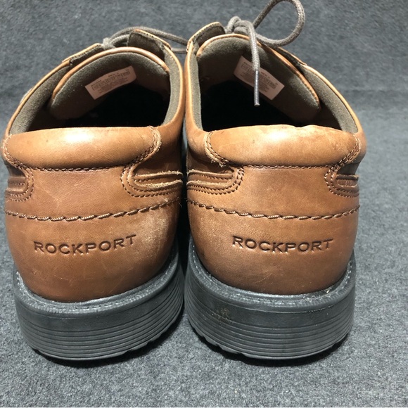 Rockport Oxford Shoes Mens 13 W Style Leader 2 Truffle Tan Leather Apron Toe - Picture 4 of 9